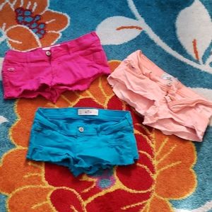 Hollister florescent shorts size 3